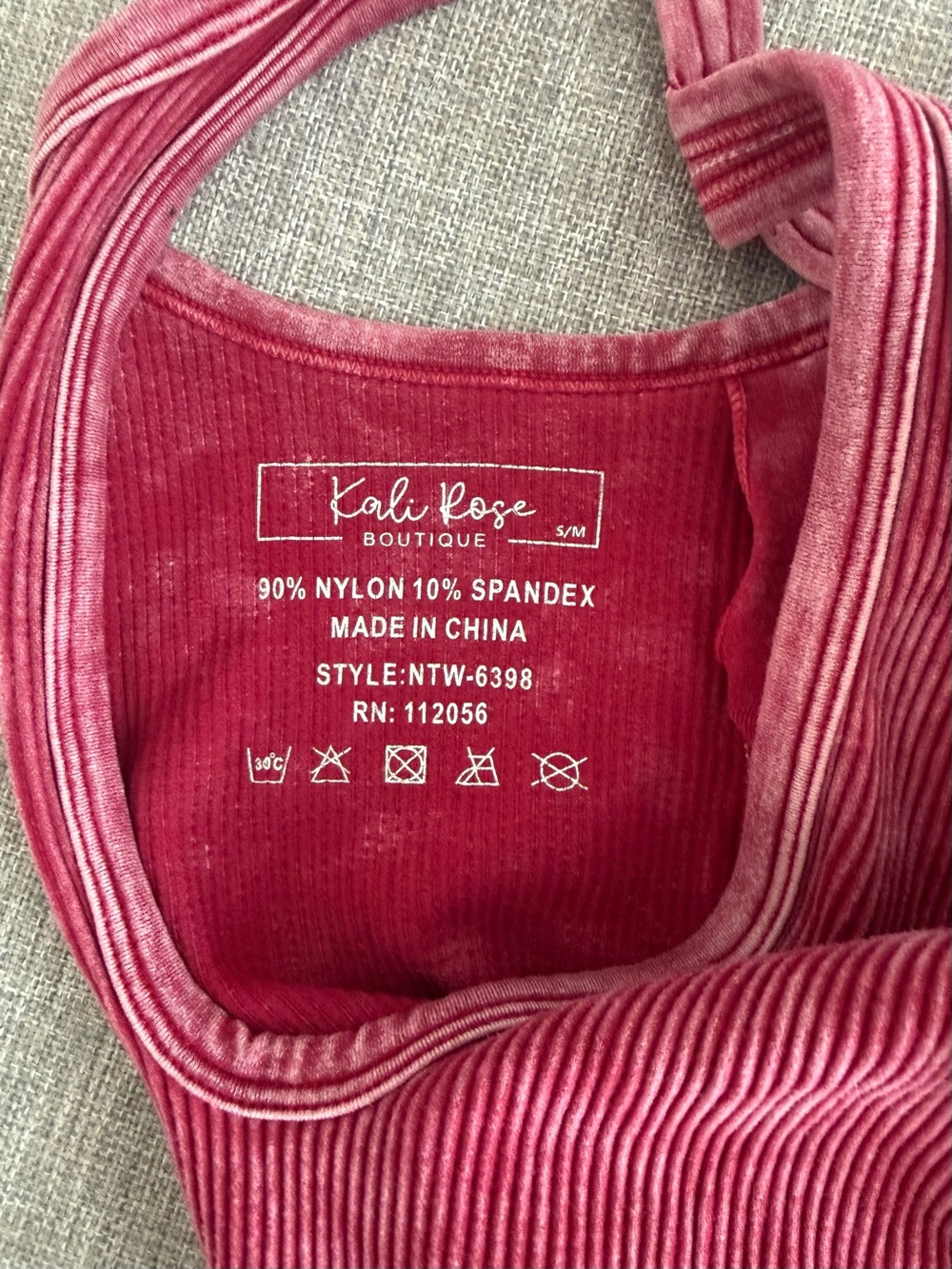 Ali Ro Rose Ribbed Henley Racerback Tank - Picture 3 of 3